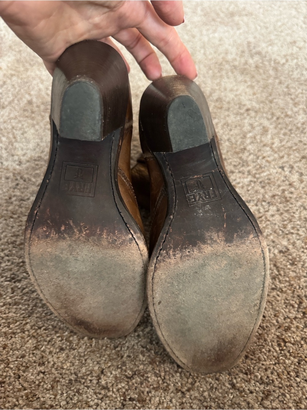 Frye Women’s Brown Leather Western Ankle Booties - Picture 5 of 7